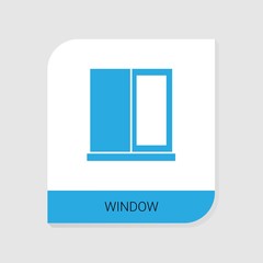 Editable filled window icon from Construction icons category. Isolated vector window sign on white background