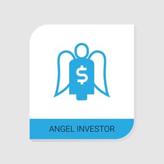 Editable filled Angel investor icon from Entrepreneurship icons category. Isolated vector Angel investor sign on white background