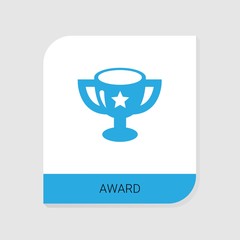 Editable filled award icon from Success icons category. Isolated vector award sign on white background