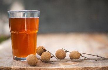 Close up longan juice in a cup in drinking healthy concept.