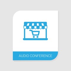 Editable filled Audio Conference icon from e-Learning icons category. Isolated vector Audio Conference sign on white background