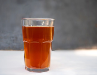 Close up beal juice in a cup.