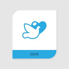 Editable filled dove icon from Valentines Day icons category. Isolated vector dove sign on white background
