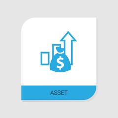 Editable filled Asset icon from Accounting icons category. Isolated vector Asset sign on white background