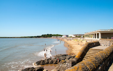 Summer beach at Barry Island, Wales, UK