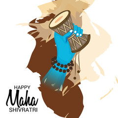 Vector illustration Of a Background for Hindu Festival Celebrate Of Shiva Lord,Happy Maha Shivratri with Hindi Text.