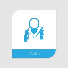 Fototapeta na wymiar Editable filled tailor icon from Handmade icons category. Isolated vector tailor sign on white background
