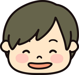 Simple and cute face of a boy laughing