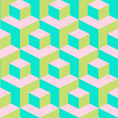 Obraz premium Cubes. Seamless geometric pattern. Vector image.