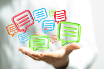 speech bubbles. People Chatting. Vector illustration of a communication concept, relating to feedback