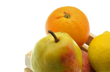 fresh fruits isolated on white background