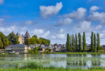 Fototapeta na wymiar Image of Combourg from Lac Tranquille. France
