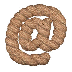 Letter stylized in the form of a rope - 3D render