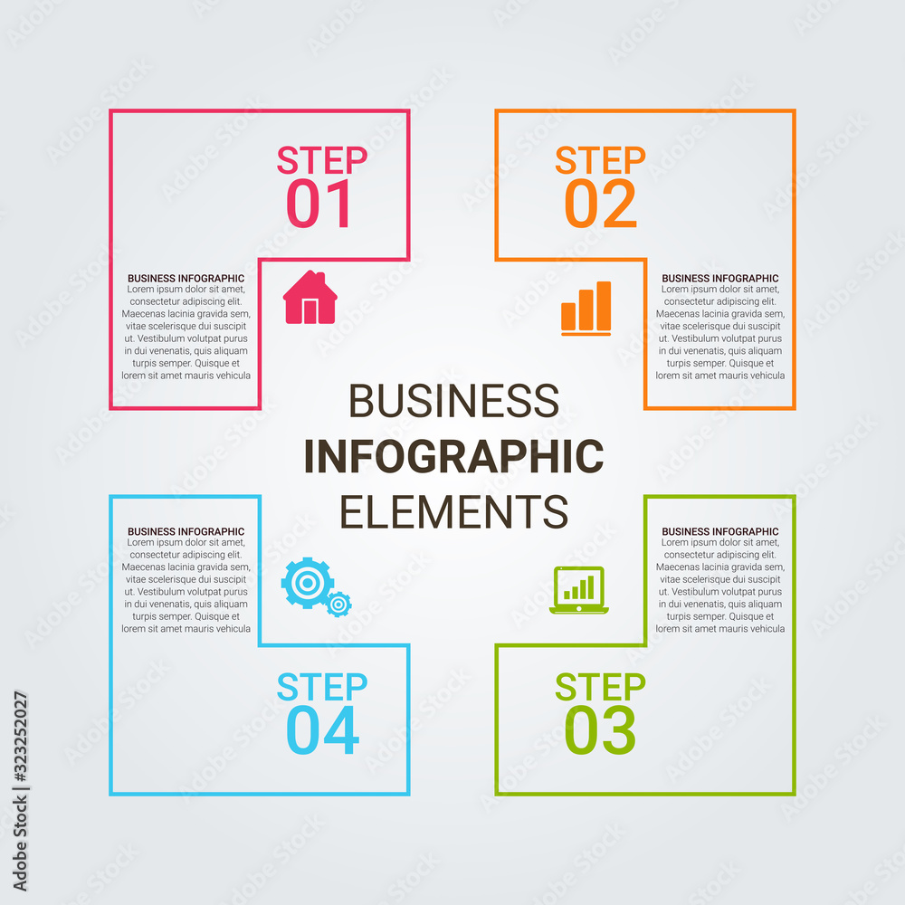 Poster business data visualization. timeline infographic icons designed for abstract background template