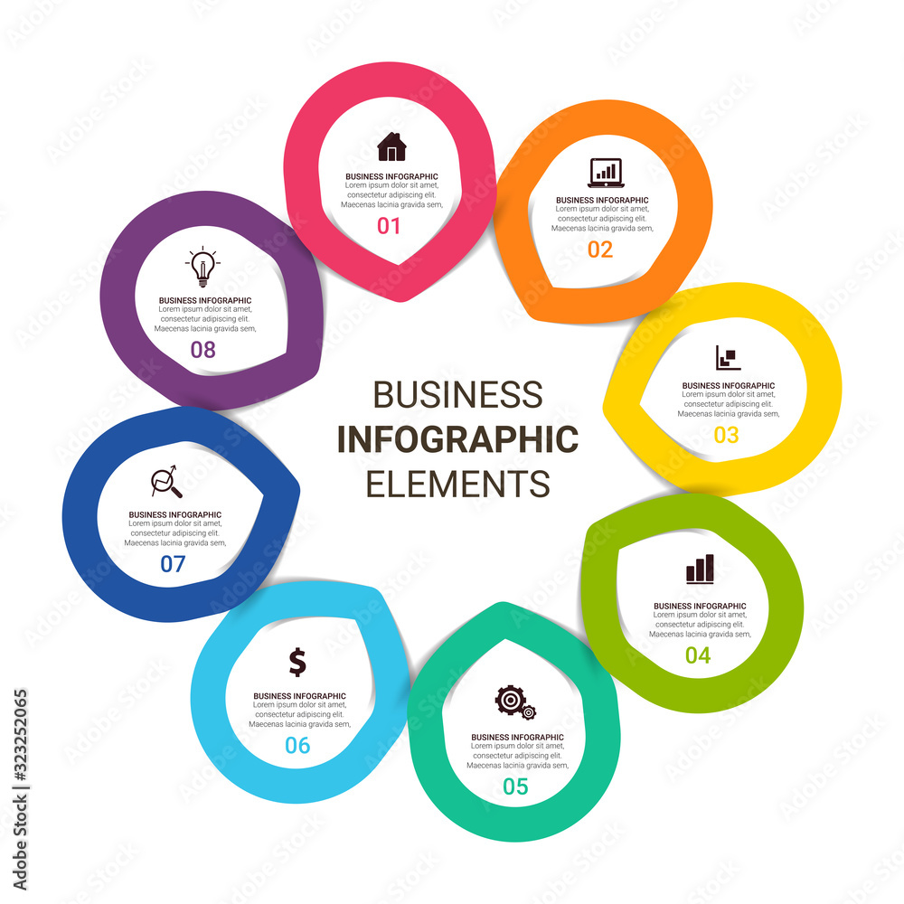 Aufkleber business data visualization. timeline infographic icons designed for abstract background template