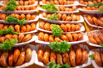 shrimp and seafood in the market