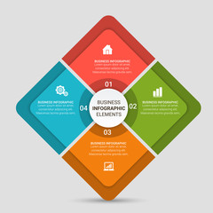 Vector elements for infographic. Template for diagram, graph, presentation and chart. Business concept with 3, 4, 5, 6 options, parts, steps or processes. Abstract background