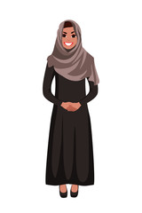 Obraz premium Smiling arabian woman isolated on white background