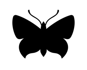 Butterfly or moth - vector silhouette for logo or icon. Vector insect pictogram - butterfly. Butterfly silhouette - icon