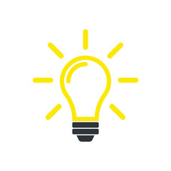 Light Bulb line icon vector, isolated on white background. Idea icon, idea sign, solution, thinking concept. Lighting Electric lamp. Electricity, shine.