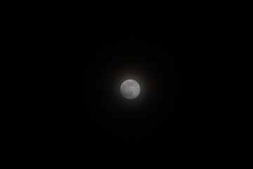 The full moon in a dark, starless night.