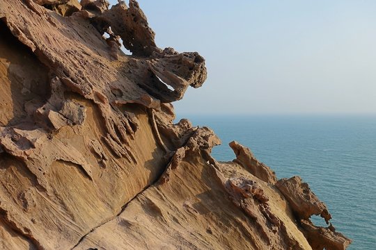 Mountains of Hormuz with incredibly paradisaical Colors on the Iranian island of Hormuz