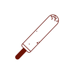 Sweet and frozen popsicle line style iconvector design