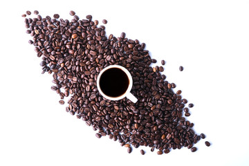 Coffee beans isolated on white background