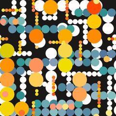  Polka Dot pattern.Textile ink brush strokes texture in doodle grunge style.