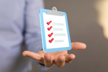 Digital checklist or todo-list displayed .