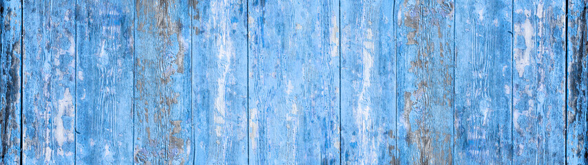 Fototapeta na wymiar Blue rustic wooden texture - wood background banner panorama