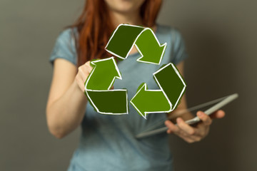 Minimal nature concept.Think Green.Ecology Concept. Environmentally friendly planet.