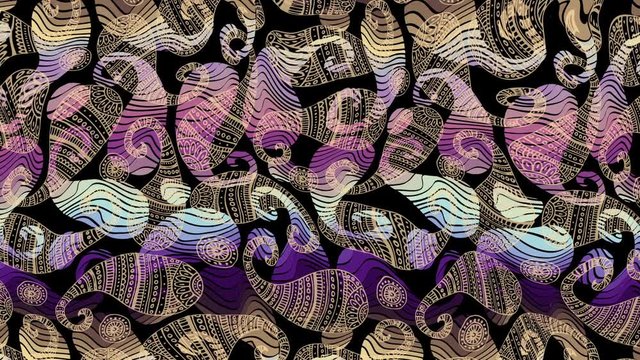 Moving Paisley background. Seamless looping footage.