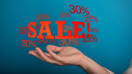 Discount and commission concept 3d