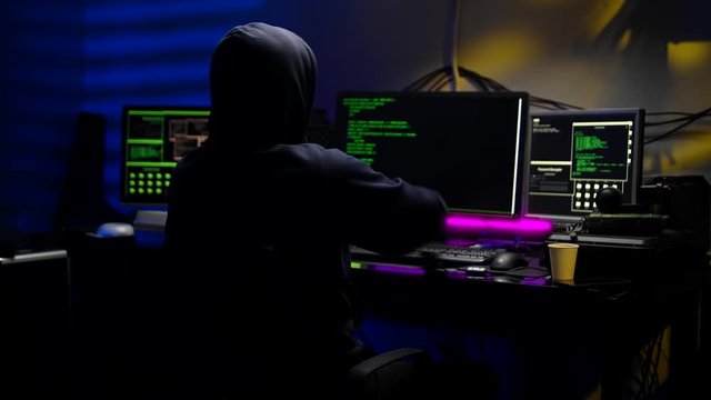 Male hacker making fatal mistake and his personal data is declassified, failure