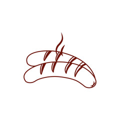 Obraz premium Isolated sausages line style icon vector design