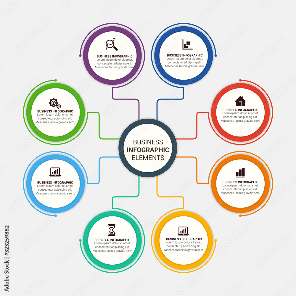 Poster presentation template design. business data graphs. vector financial and marketing charts.
