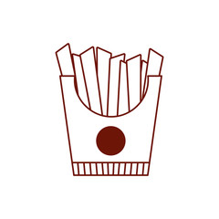 Isolated french fries line style icon vector design