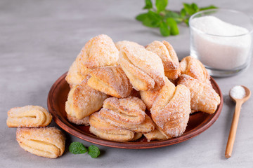 Cottage cheese cookies, biscuit triangles, delicious lunch