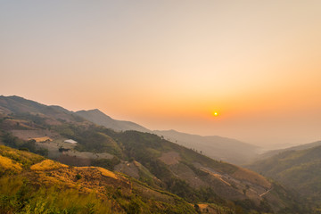 Sunset on the mountain.