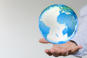 digital earth connection concept 3d.