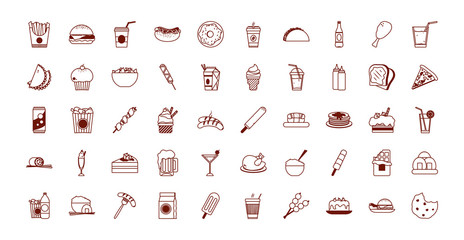 Isolated food line style icon set vector design © Jeronimo Ramos