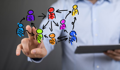 Unity group and teamwork concept.