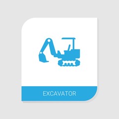 Editable filled excavator icon from Construction icons category. Isolated vector excavator sign on white background