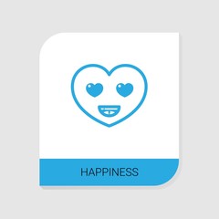 Editable filled happiness icon from Wedding icons category. Isolated vector happiness sign on white background