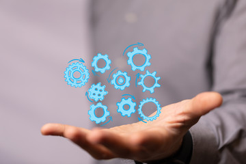 Gear With Success Concept digital.