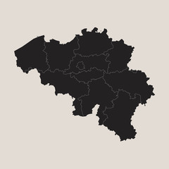 Modern belgium map with provinces. Black, coffee white background. Perfect for business concepts, backgrounds, backdrop, poster, sticker, banner, label and wallpaper.