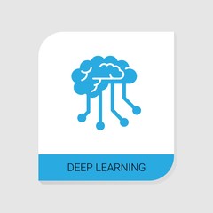 Editable filled Deep learning icon from Artificial Intelligence icons category. Isolated vector Deep learning sign on white background