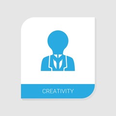 Editable filled creativity icon from Business People icons category. Isolated vector creativity sign on white background
