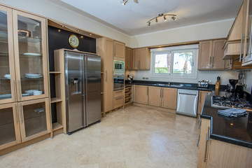 Interior design of luxury villa kitchen